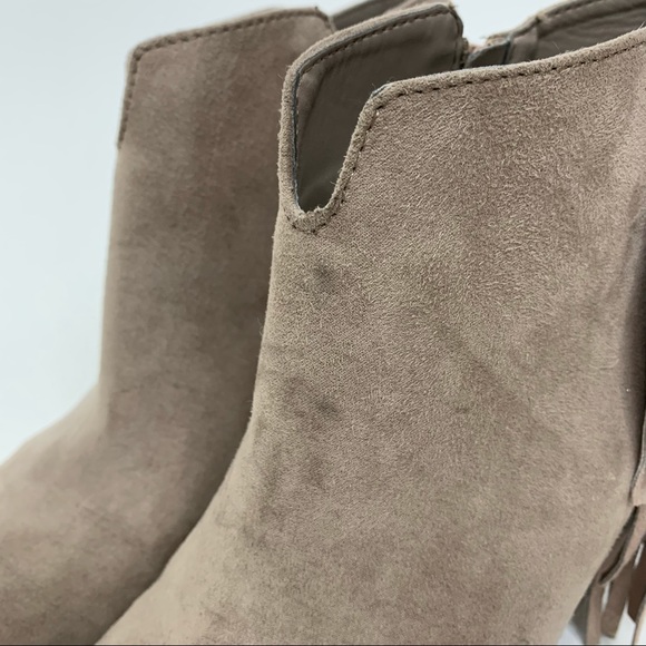 Carlos Santana Tempe Leather Western Stacked Heel Ankle Boots Fringe Detail - Picture 10 of 16